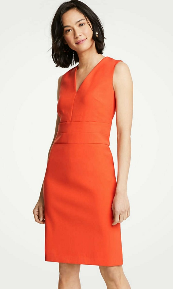 Ann Talyor Petite V-Neck Sheath Dress